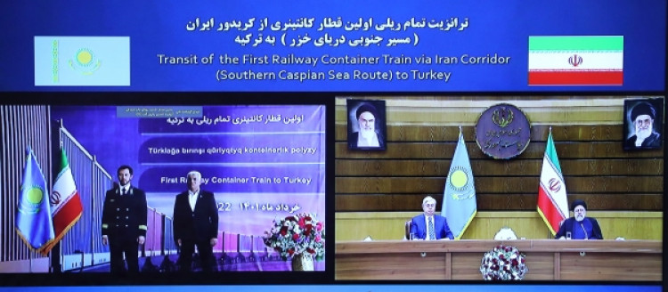 آغاز ترانزیت تمام ریلی اولین قطار کانتینری قزاقستان از مسیر ایران