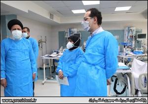 بازدید سرزده رییس جمهور از بخش کرونای بیمارستان امام خمینی و یکی از مراکز تزریق واکسن کرونا
