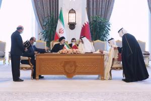 تصاویر امضا ۱۴ سند همکاری از سوی مقامات ایران و قطر