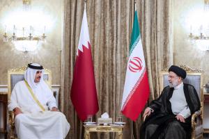 تصاویر دیدار و گفتگوی دوجانبه رئیس جمهور و امیر قطر