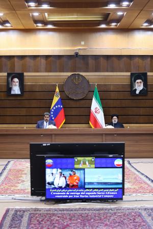 تصاویر تحویل دومین کشتی نفتکش ساخت ایران به ونزوئلا با حضور روسای جمهور دو کشور