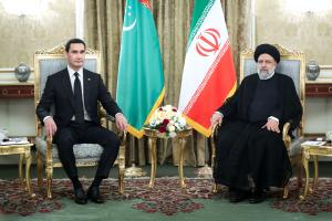 تصاویر دیدار و گفتگوی دوجانبه روسای جمهور ایران و ترکمنستان