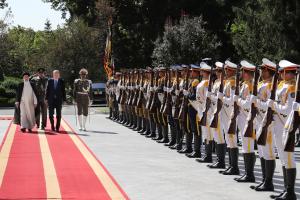 تصاویر مراسم استقبال رسمی آیت‌الله رئیسی از رئیس جمهور ترکیه