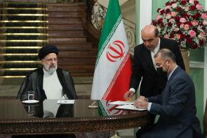 تصاویر نشست مطبوعاتی روسای جمهور ایران و ترکیه و امضاء اسناد همکاری بین دو کشور