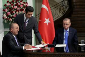 تصاویر نشست مطبوعاتی روسای جمهور ایران و ترکیه و امضاء اسناد همکاری بین دو کشور