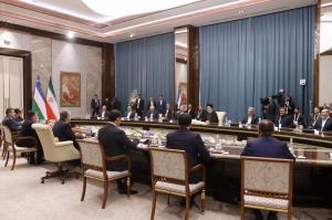 تصاویر ملاقات دو جانبه هیئت های عالیرتبه ایران و ازبکستان