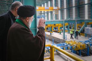 تصاویر افتتاح واحد احیای مستقیم و خط تولید کلاف مجتمع فولاد بافق