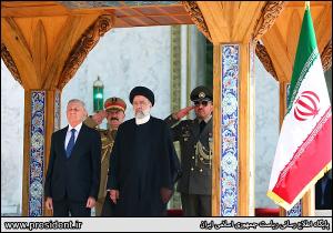تصاویر استقبال رسمی آیت‌الله رئیسی از رئیس جمهور عراق