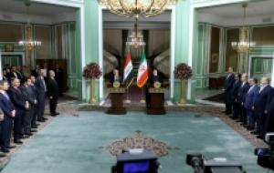 تصاویر نشست مطبوعاتی روسای جمهور ایران و عراق