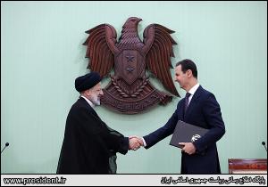 تصاویر نشست مطبوعاتی روسای جمهور ایران و سوریه و امضاء اسناد همکاری بین دو کشور