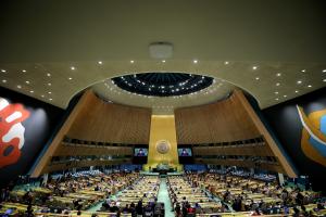 تصاویر سخنرانی رئیس جمهور در هفتاد و هشتمین نشست مجمع عمومی سازمان ملل
