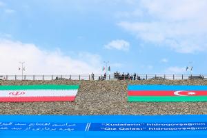 بازدید مشترک روسای جمهور ایران و آذربایجان از سد قلعه‌سی
